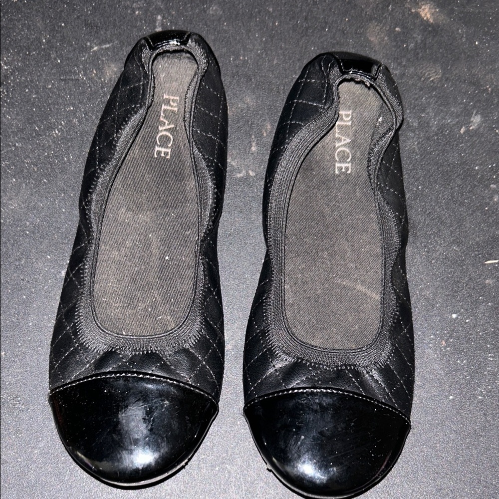 Place Black Quilted Flats